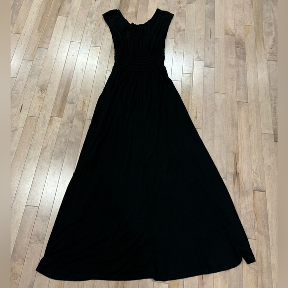 EUC Anthropologie Black Maxi Dress Bordeaux Etoile - Picture 3 of 8